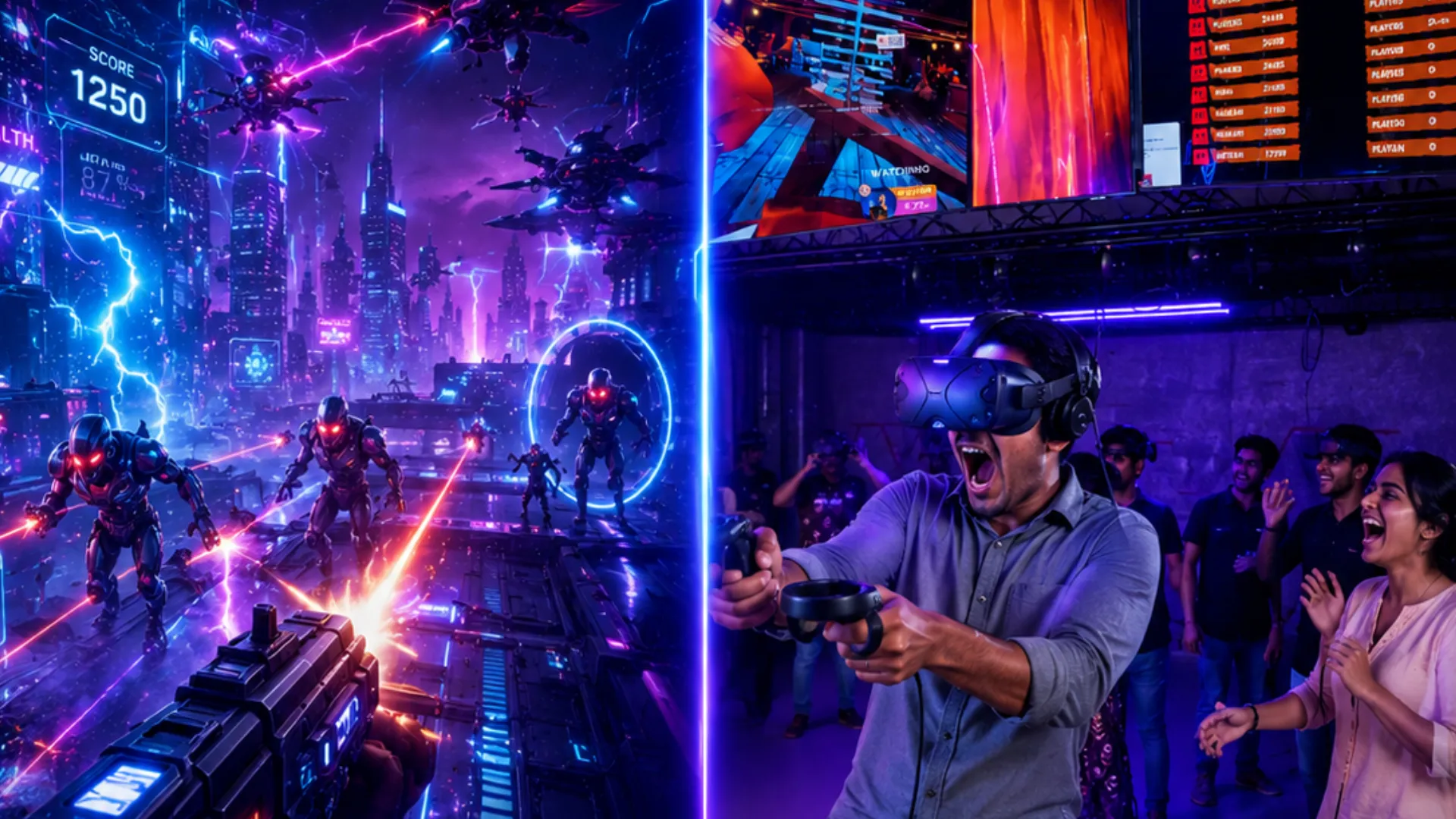 Friends experiencing VR Arena at Game Xtreme — perfect for group outings