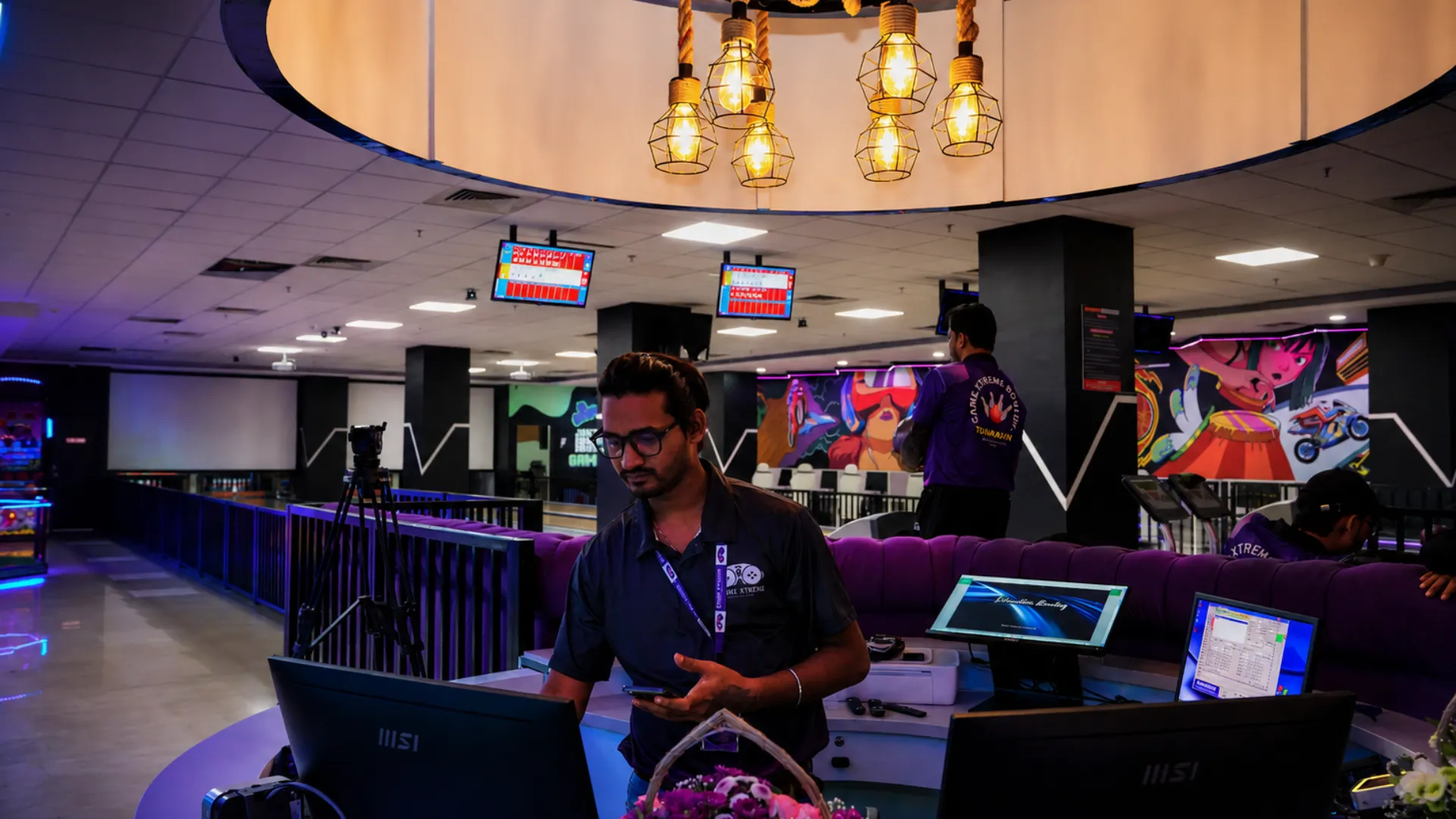 Game Xtreme reception desk at E Galleria Mall, HITEC City, Hyderabad