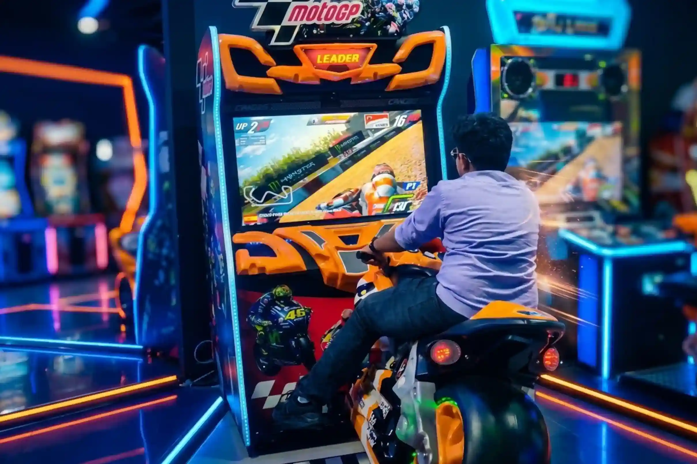 Group of guests celebrating a birthday at Game Xtreme arcade