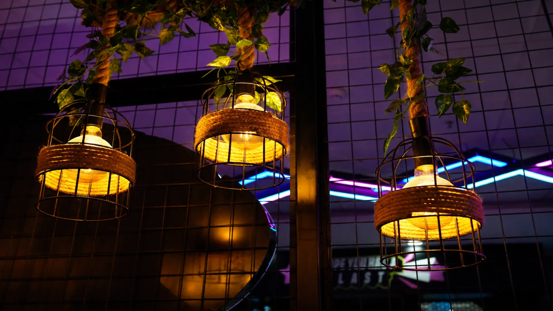 Neon lighting atmosphere inside Game Xtreme venue